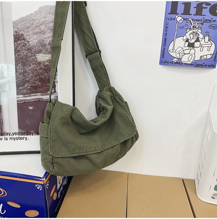 

Evening Bags Female Canvas Fabric Hobo Soft Slouchy Shoulder Bag Y2K Student Leisure Medium Size School Book Laptop Pouch Messenger Side Bag 230316, Khaki