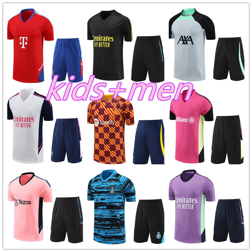 

Madrid soccer training Jerseys 2023 Al Nassr FC Pregame clothing Short sleeve tracksuit 2023 24 Manchester t-shirt Zip pocket shorts football uniform