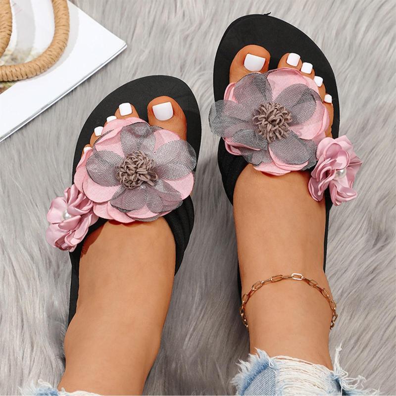 

Slippers Women Casual Slides Comfortable Flax Flower Linen Flip Flops Platform Sandals Ladies Indoor Shoes Sandalias De Mujer