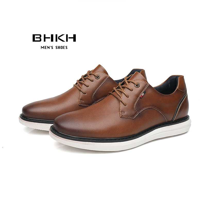 

Dress Shoes SpringSummer Men Shoes Comfy Luxury Brand Men Casual Shoes Lace Up Business Style Dress Shoes BHKH Men Shoes 230316, 19-963-brown