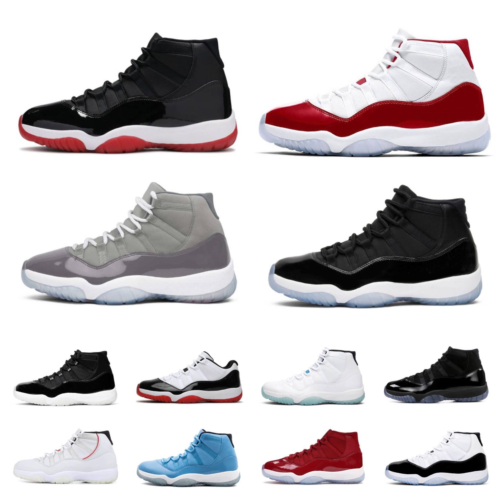 

Jumpman 11 11s OG Men Basketball Shoes Retro Gamma Blue Sneakers Cherry Cool Grey 25th Anniversary 72-10 Bred Cap and Gown Outdoor Designer Mens Womens Sports Trainers, Shoe lace