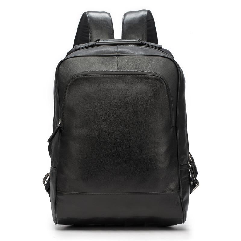 

Backpack Genuine Leather Men's Anti Theft Bagpack 15.6 Inches Laptop Business Back Pack Travel Computer Pocket School Office Bag, Black
