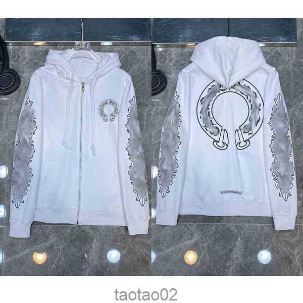 

Men's Hoodies Sweatshirts Classic Brand Ch Designer Hoodie Fashion Men Sanskrit Loose Zipper Jacket Pullover Hoo Essifb7