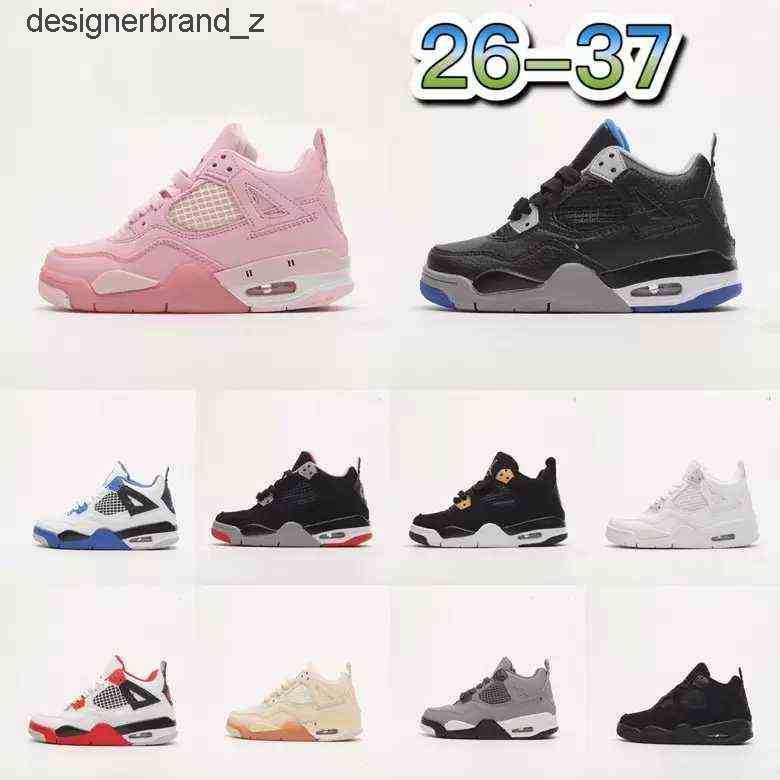 

Jumpman 4 Kids Basketball shoes White black cats Grade school for sale 2022 Bred Fire Red Midnight Navy Boy girl sports shoes US9C-US5Y 9H6D