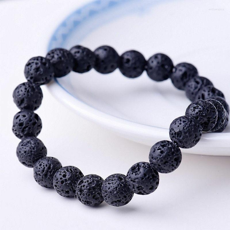 

Strand Personalized Trend Natural Black Volcanic Stone Simple Retro Bracelet 8mm