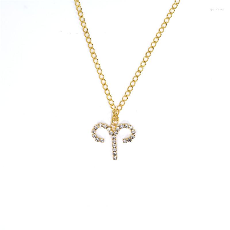 

Choker 2023 Men Women 12 Horoscope Zodiac Sign Gold Pendant Necklace Aries Leo Constellations Jewelry Kids Christmas Gifts
