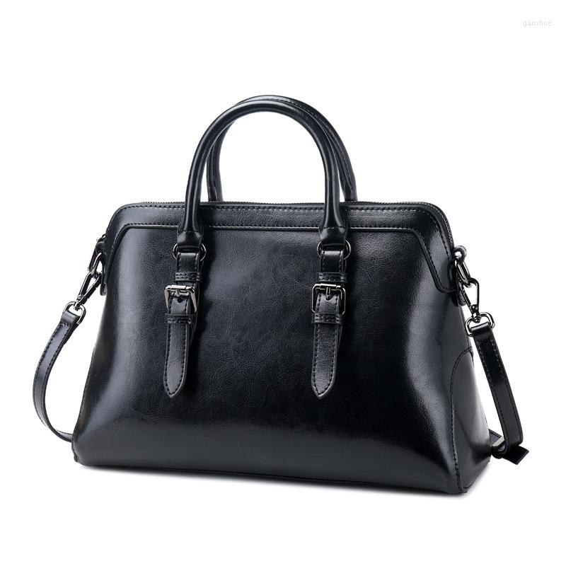 

Evening Bags Female Leather Handbag Fashion Cowhide Single Shoulder Messenger Bag, Black