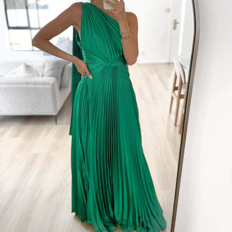

Casual Dresses Spring Skew Collar Backless Maxi Boho Dress Women Sexy One Shoulder Sleeveless Hem Long Summer Hollow Loose Beach, 02 burgundy