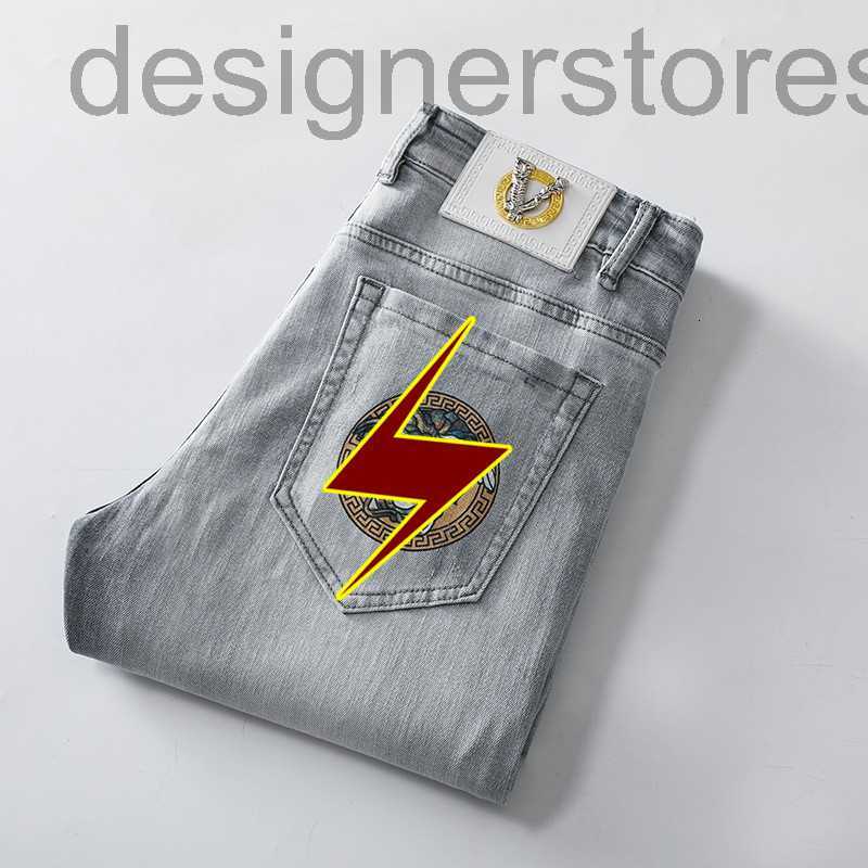 

Men's Jeans Designer New Slim Simple Versatile Personalized Embroidery Denim Pants 01M6, Q9305