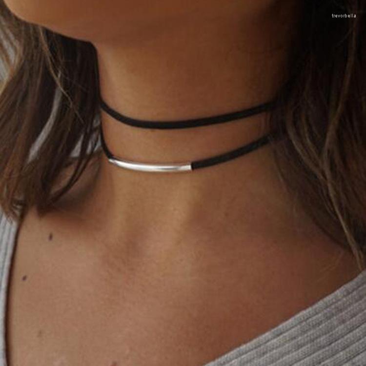 

Choker Korean Velvet Short Necklace Simple Temperament Ladies Double Clavicle