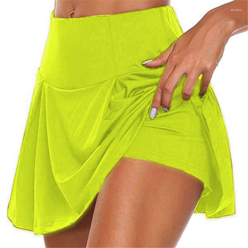 

Skirts Women Sports Tennis Skirt Summer Fashion Base Yoga Shorts Casual Solid Color Versatile White Black -2XL, Dark gray