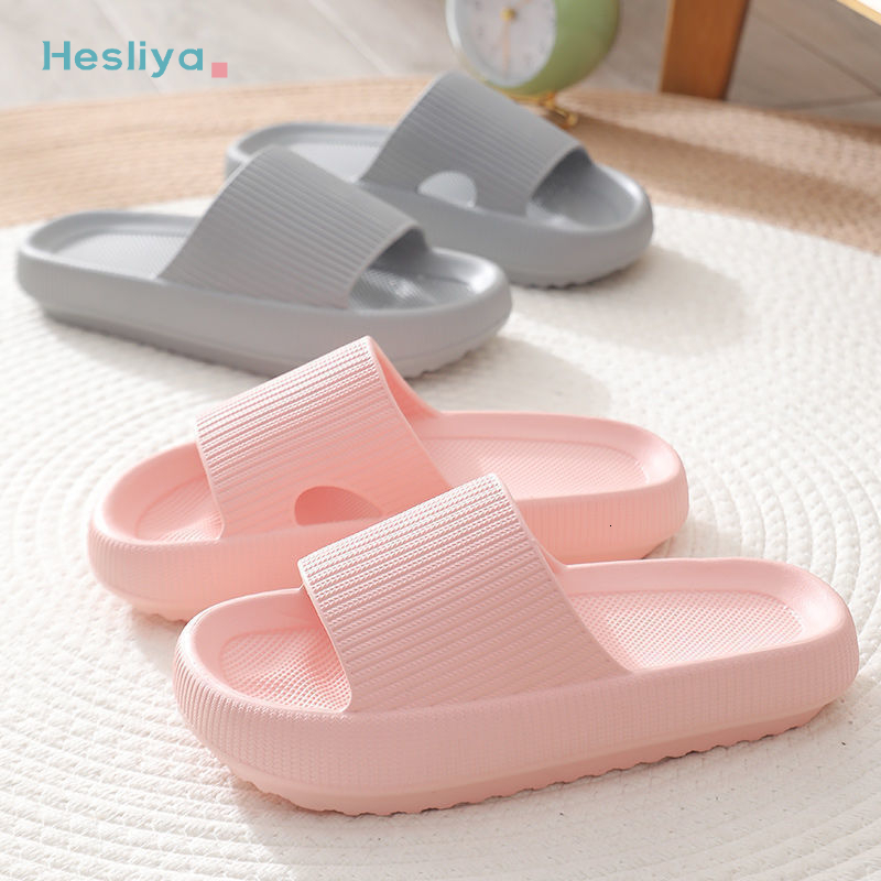 

Slippers Household Slippers Thick Platform Shoes Bathroom Nonslip Flat Slides Women Men Summer Beach Flip Flops Soft Sole Mules 230316, Orange-2cm-thin