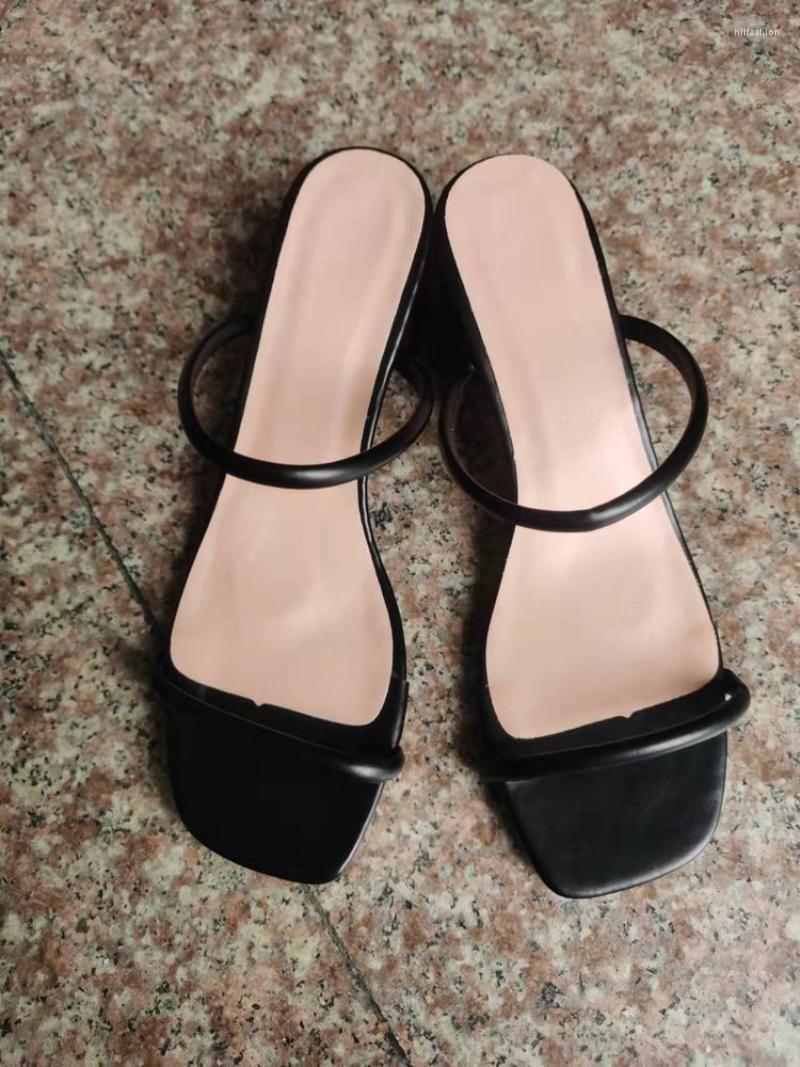 

Sandals Summer Slippers Low Heels Slides Female Peep Toe Square Heel Brand Women Flip Flops Green, Black