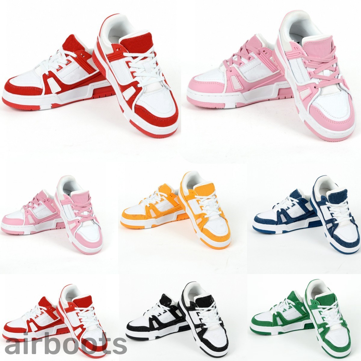 

Kids Shoes Casual Boys Girls Trainer Virgil Children Youth Sport Sneakers Kid Leather Luxury Running Shoe Yellow White Red Blue Black Lace Up Outdoor Walking Sneaker