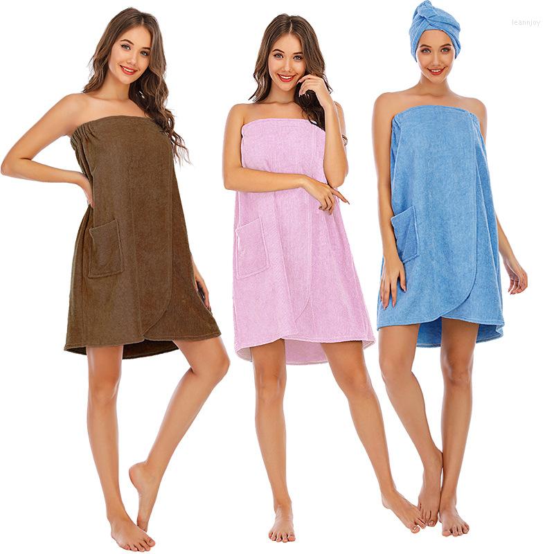 

Women' Sleepwear Witbuy Wearable Bath Towel With Pocket Superfine Fiber Towels Soft And Absorbent Autumn Home Bathroom Gifts Mini Women, Blue