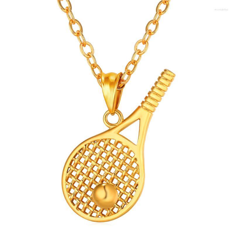 

Pendant Necklaces Collare Sport Gym & Pendants Gold Color Stainless Steel Tennis Ball Fitness Necklace Women Men Jewelry P107Pendant Mor