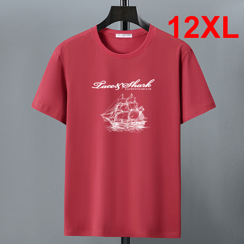 

Mens TShirts Green Tshirt Summer Tshirt Men Cotton T Shirt 10XL 12XL Big Size Short Sleeve Tops Tees Male Print Shirt Red Grey 230316