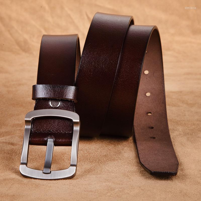 

Belts Jeans Men Belt Genuine Leather High Quality Strap Business Waistband Adjustable Buckle Designer Male Fashion Black, Brown