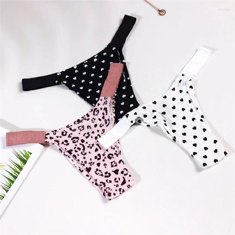 

Women's Panties Women's English Alphabet Elastic Band Cotton High-fork Threaded Ladies Bottom Briefs, Pink