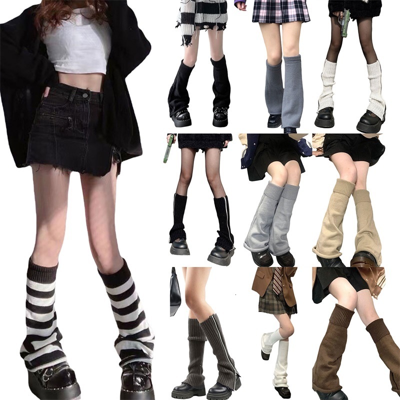 

Socks Hosiery Japan Style Kawaii Knitted Leg Warmers E-girl Dark Academia Winter Long Socks Stockings Harajuku Grunge Knee High Boot Leggings 230316, Type 1