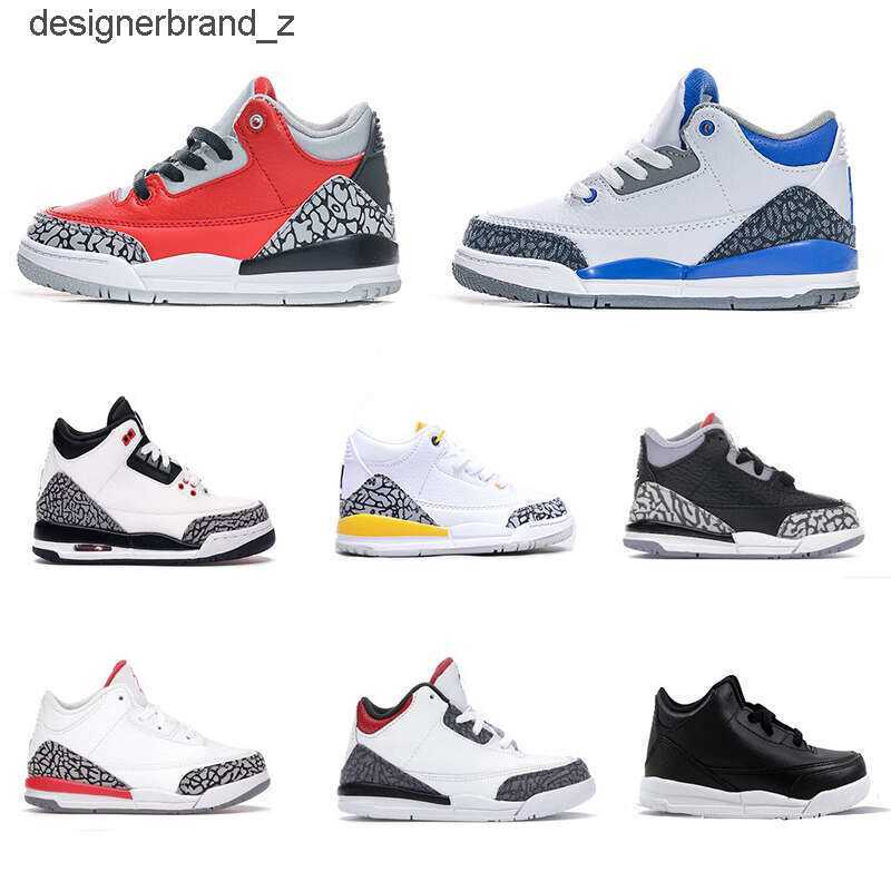 

Jumpman III kids 3s basketball shoes Katrina True Blue Infrared 23 Sneaker boy girl children Toldder Fire Red Cement Black White Grey RV6O, Color 9