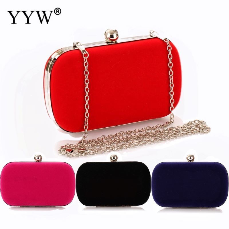 

Evening Bags Red Women Clutch Bag Purse With Detachable Chain Handbag Wedding Cocktail Party Velvet Clutches Prom Shoulder 230316, Silver