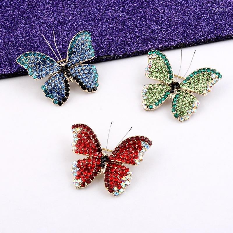 

Brooches 30pcs/lot Rhinestone Women Jewelry Gift Animal Butterfly Brooch Pin