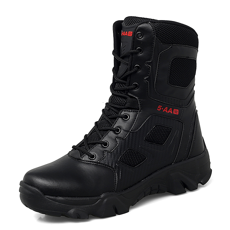 

Boots Winter Military Tactical Boots For Men Leather Outdoors Round Toe Sneakers Men Combat Desert High Ankle Boots Black Casual Shoes 230316, Camel