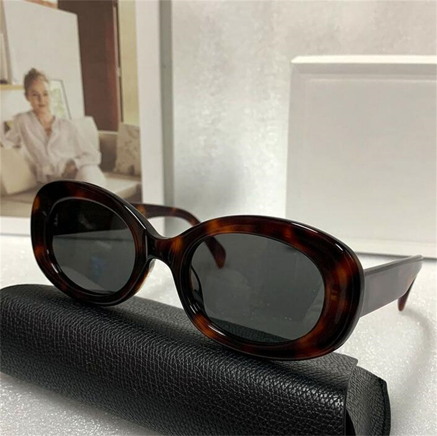

Arc de Triomphe Sunglasses 01 cool sunglasses Blonde Havana Acetate Frame Oval Frame with Logo Temple INS Net Red Same Style Glasses 40194 Small frame sexy woman NEW