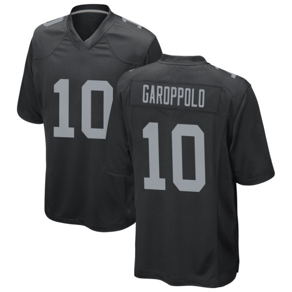 

10 Jimmy Garoppolo Las Football Jerseys Raideres Alternate Black White Men Women Youth, As