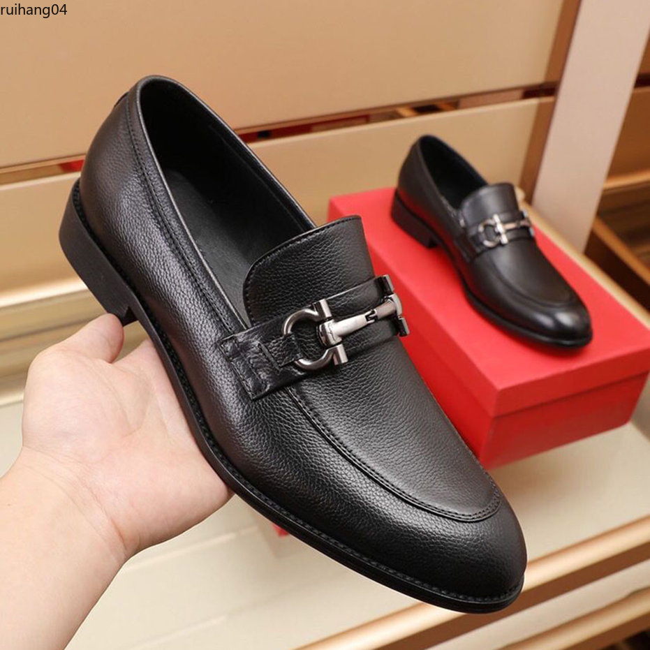 

New Fashion 2022 Men's Party Wedding Genuine Leather Dress Shoes Slip On Casual Loafers Brand Business Formal Footwear Flats Size 38-45 mkjk rh400002