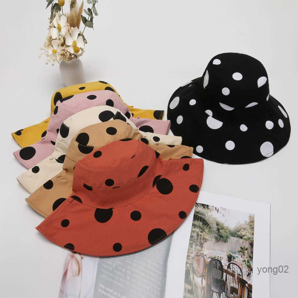 

New Double-sided Bucket Hat Dot Pattern Print Casual Flat Unisex Caps Outdoor Sun Visor Travel Panama Hats Hcs112, Pink