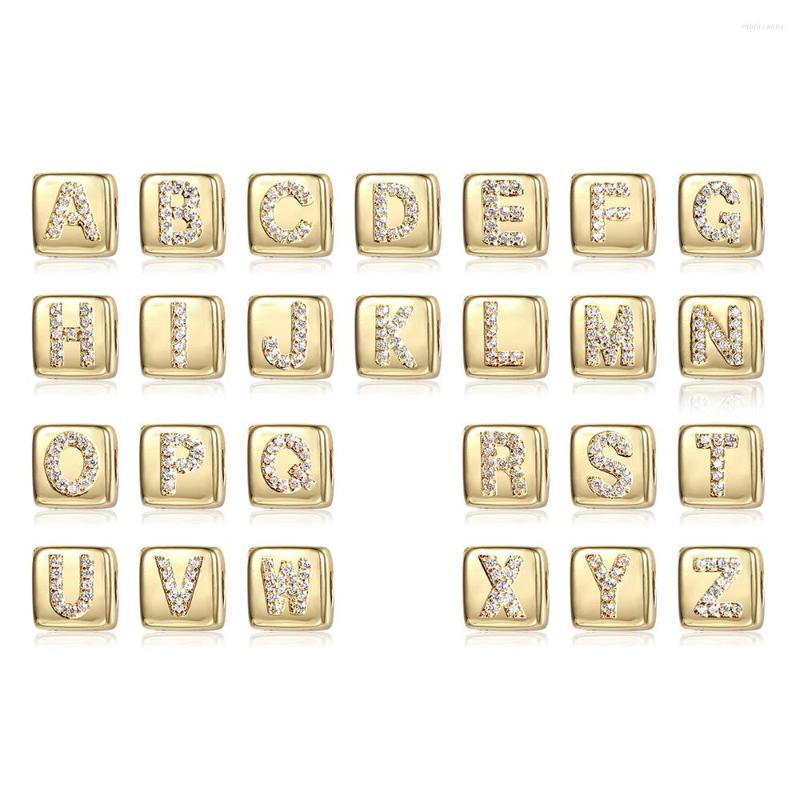 

Pendant Necklaces 26pcs/lot DIY Alphabet Cube Micro Pave Copper CZ Square Charm Name Personal Jewelry Wholesale Top Quality GPM30