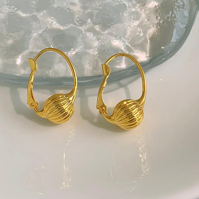 

Hoop Earrings & Huggie Vintage Lantern Charm Geometric Gold Metallic Ball Pierced For Women 2023 Chic Party Jewelry Gifts