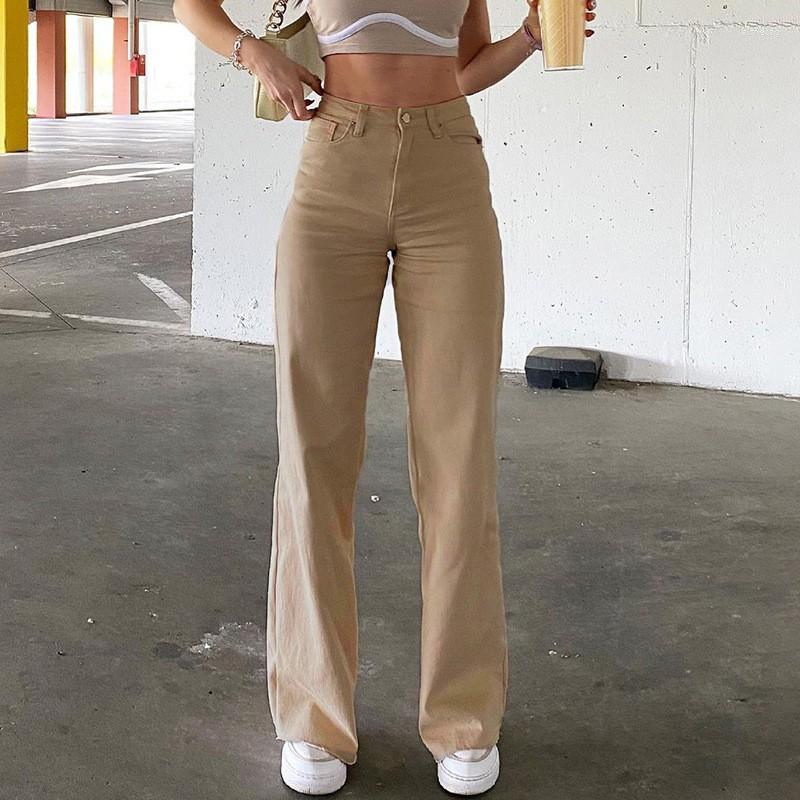 

Women' Jeans Women Wide Leg Pants Femme High Waist Woman Trousers 2023 Pantalones Spodnie Damskie Girls Euramerican, Brown