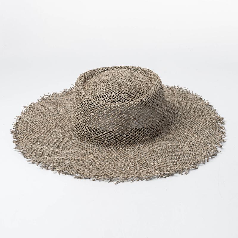 

Wide Brim Hats Summer Hat Breathable Green Straw For Women French Style Hollow Out Cool Travel Vacation Beach Sun, Straw green