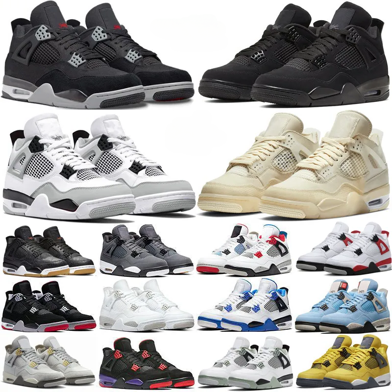 

4 23 4s Mens Basketball Shoes Military Black Cat Canvas Seafoam Sail Red Thunder University Blue Fear Pack White Oreo Midnight Navy Men, Color#31