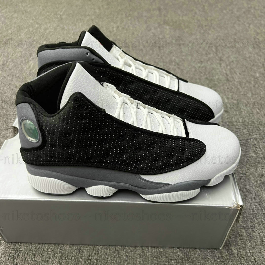 

Men's casual shoes Jumpman 13 Retro Black Flint High top Black outsole shoes non-slip and wear-resistant Knitted sneakers, 01