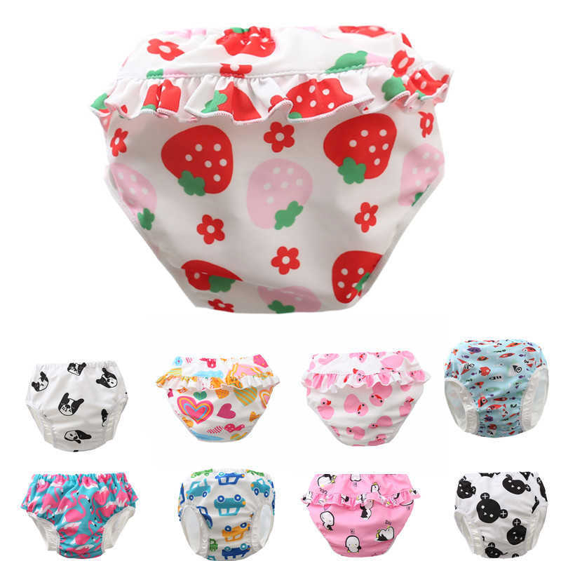 

One-Pieces For 7~20KG Baby's Swimming trunks Swim Diaper Pool Pants Baby Swim Nappy Reusable Flamingo style Cover suit-SW440 L230315, Strawberry