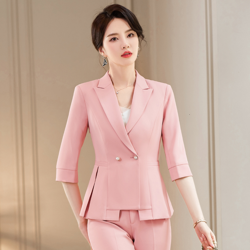 

Women's Suits Blazers Formal Uniform Designs Pantsuits with Pants and Jackets Coat for Women Business Work Wear Professional Office Blazers S-5XL 230316, Black blazer coat