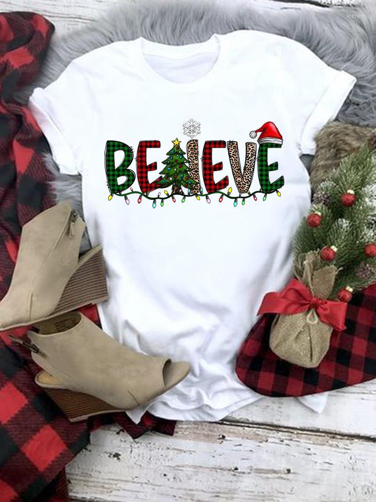 

Women's T Shirts Graphic Tee Year Merry Christmas Clothing Print Car Tree Sweet Cute Short Sleeve Women Fashion Female Casual T-shirts, Qlo31113