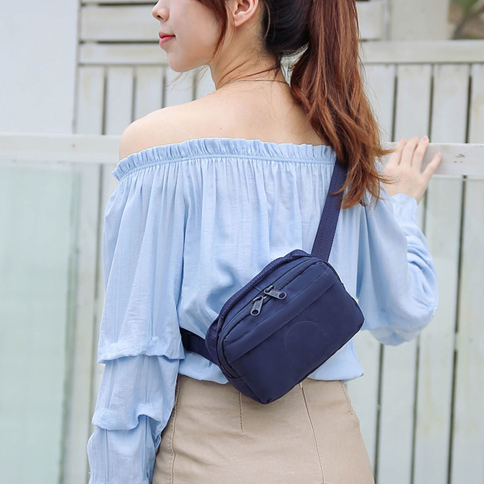 

Stuff Sacks Splash Proof Sling Bag For Sports Horizontal Cross Body Shoulder Bag Fanny Pack Printed Zipper Closure Unisex Waist Bag Supplies 230316, Military blue