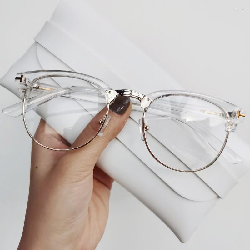

Sunglasses Frames 2023 Half Metal Women Glasses Frame Men Eyeglasses Vintage SquareClear Optical Spectacle Spectacles