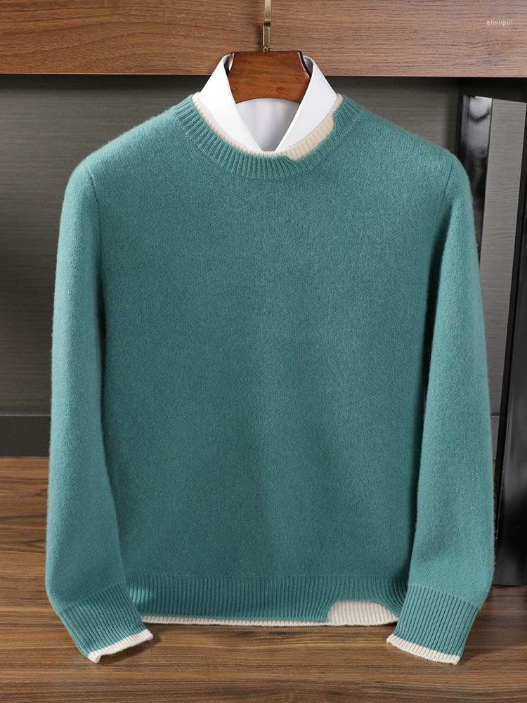 

Men' Sweaters Zocept High Quality Merino Wool Sweater Winter Korean Casual Soft Warm O-Neck Long Sleeve Knitted Men'' Pullover, Black