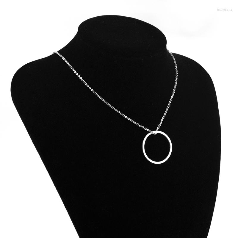 

Choker Women Very Simple Collier Femme Necklace Stainless Steel 30mm Anulus Charms Origin Fashion Necklaces Friend Jewelry
