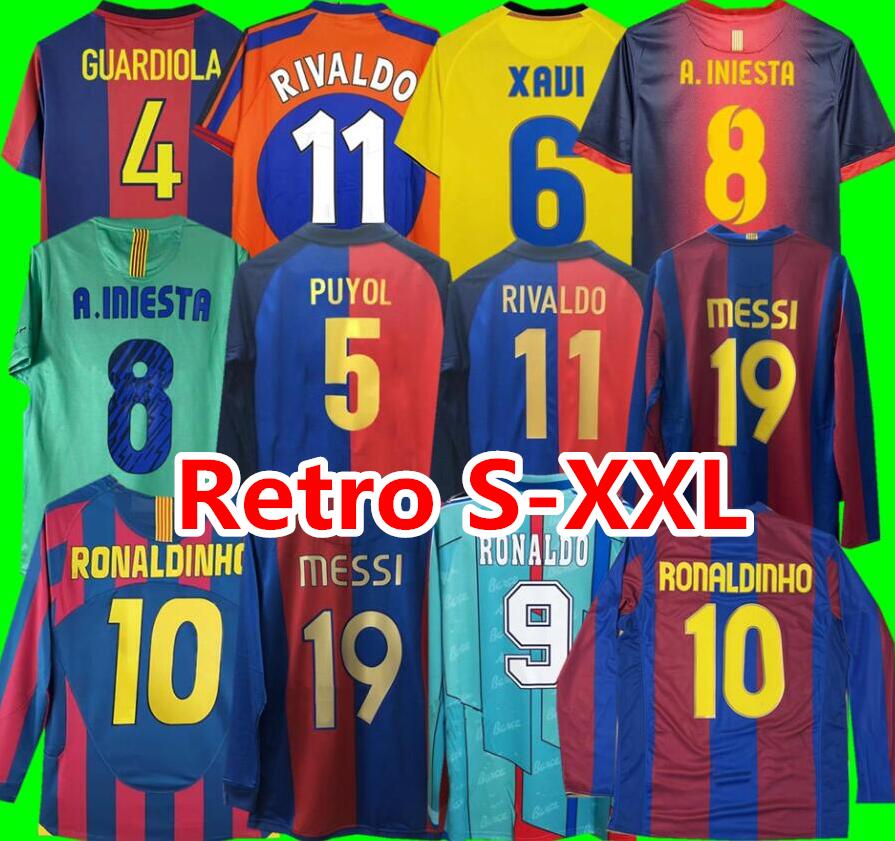 

96 97 98 12 13 RIVALDO Retro Soccer Jerseys XAVI PUYOL A. INIESTA RONALDINHO SUAREZ IBRAHIMOUIC 05 06 07 08 09 10 11 12 13 14 BarcelonaS RONALDO PIQUE HENRY Football Shirt, 12-13 home