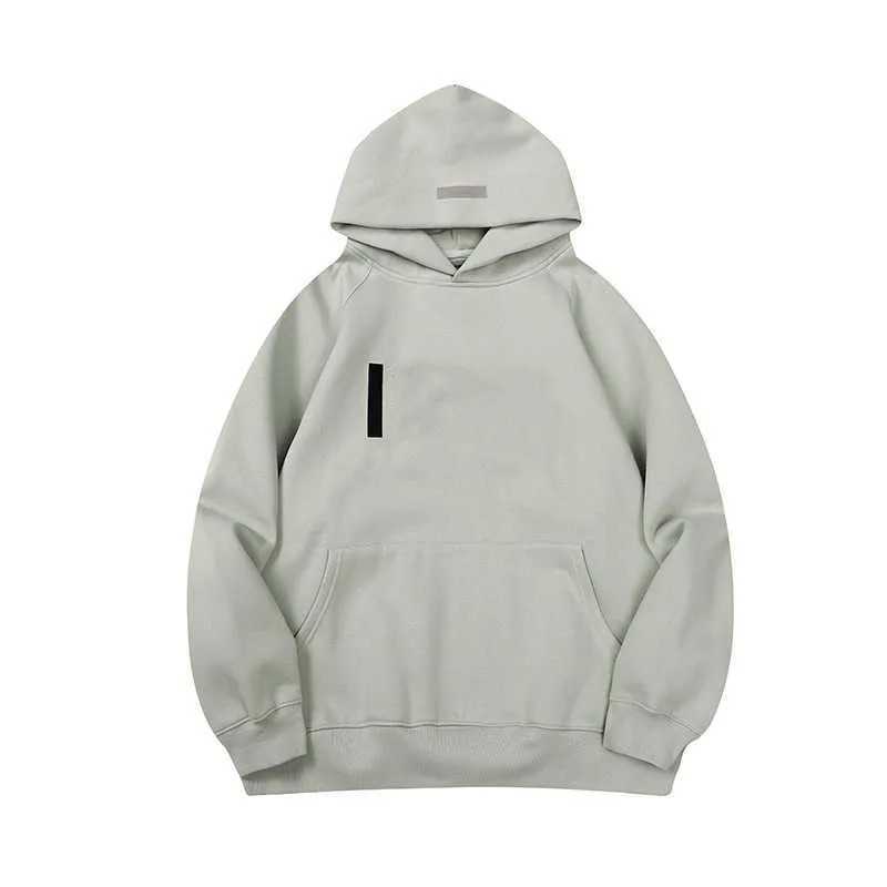 

23 New Hoodie Sweatpants High Street Brand Ess Silicone Small Letters Reflective Flocking Autumn and Winter Unisex Fashion Style Plus Velvet Oversized 01rl, Green flocking logo