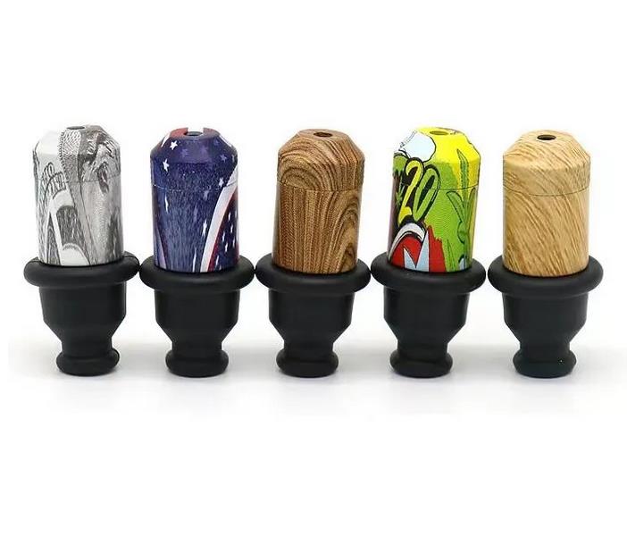 

53mm Mini Nipple Metal Bullet Smoking Pipe Sneak a Toke Tobacco Snuff Dispenser One Hitter Pipes 3 Types to CHoose