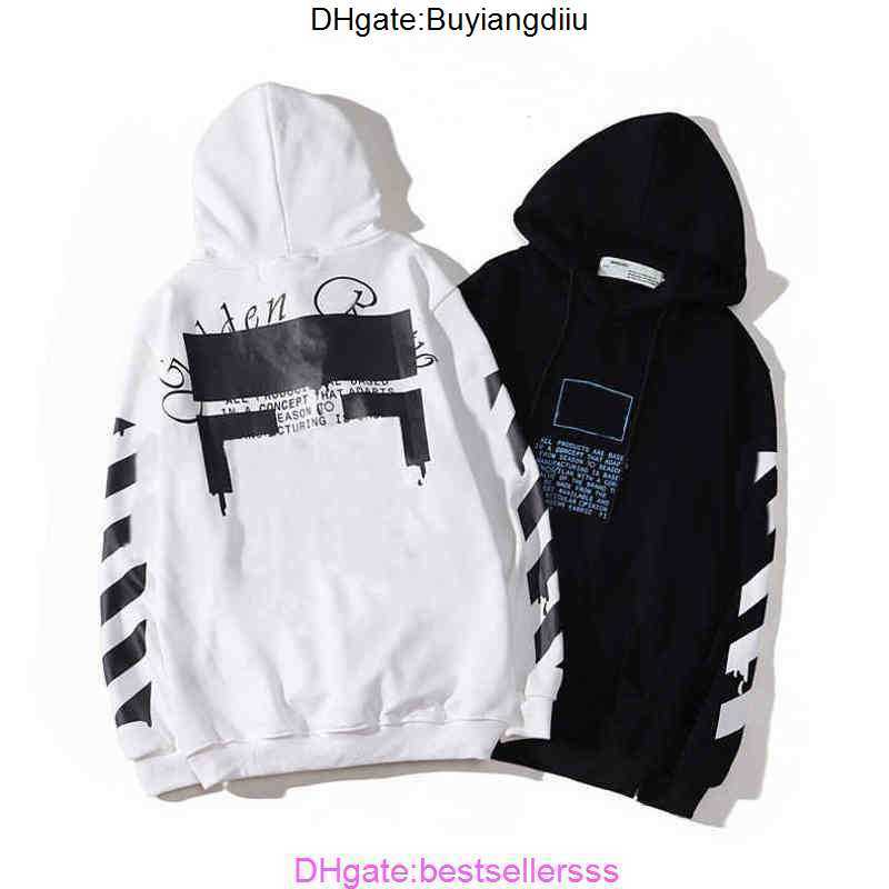 

Fashion Mens Offs Hoodies Loose Classic High Quality Sweatshirts Zipper Hoodie Cotton Pullover Long Sleeved Back Oil Paint Arrow x Men 7TXB