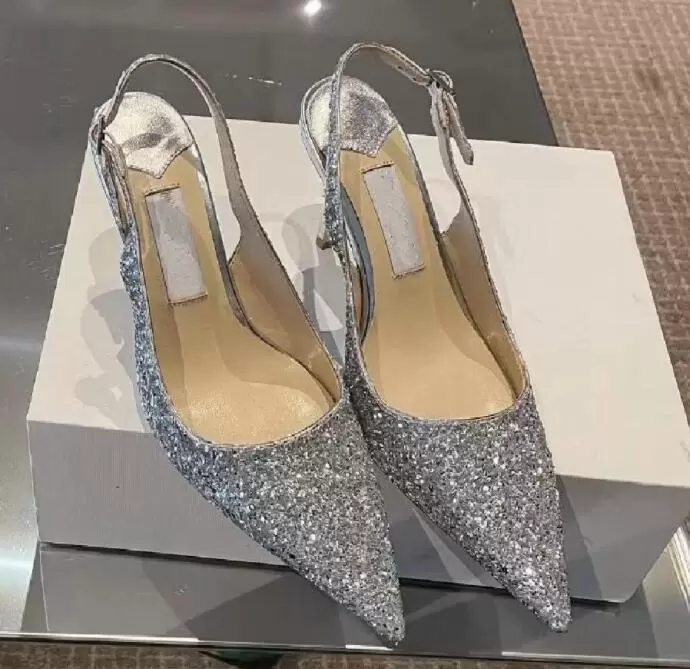 

Famous Brands Women Love Pumps Slippe Feather Sandals Crystal Embellished High Heel Sandal Shoes Female Wedding Leather Pointed